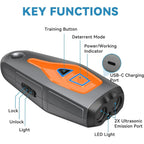 Dog Bark Deterrent Devices with LED Flashlight -20ft | Barks No More Dog Training Tool Bark Buddy Anti Bark Device for Dogs |Best Behavior Aid - Barking Silencer Indoor & Outdoor, Rechargeable