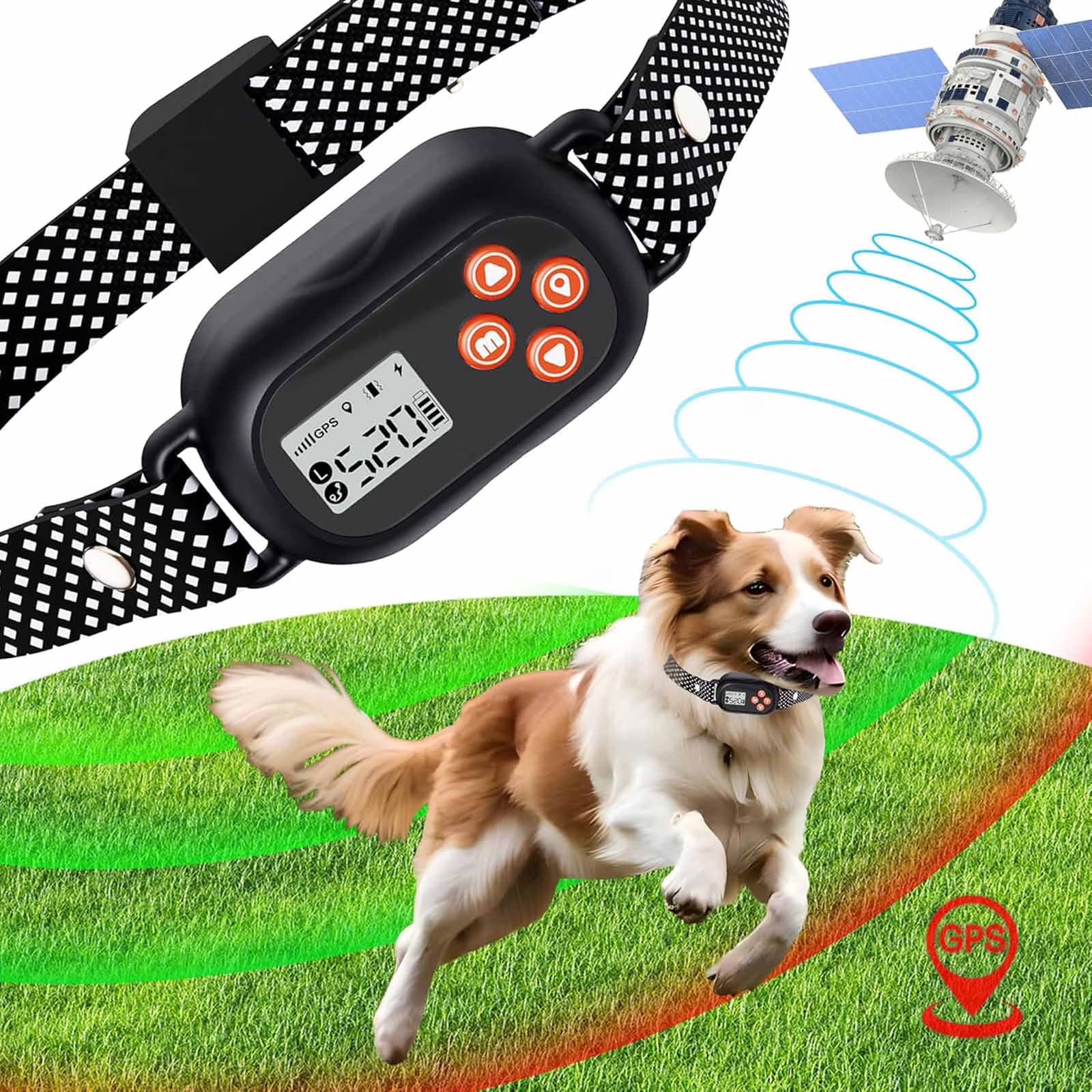 GPS Wireless Dog Fence System Electric Pet Collar with 3 Warning Modes Radius 25-999 Yards Waterproof & Rechargeable Receiver Containment for Outdoor Training