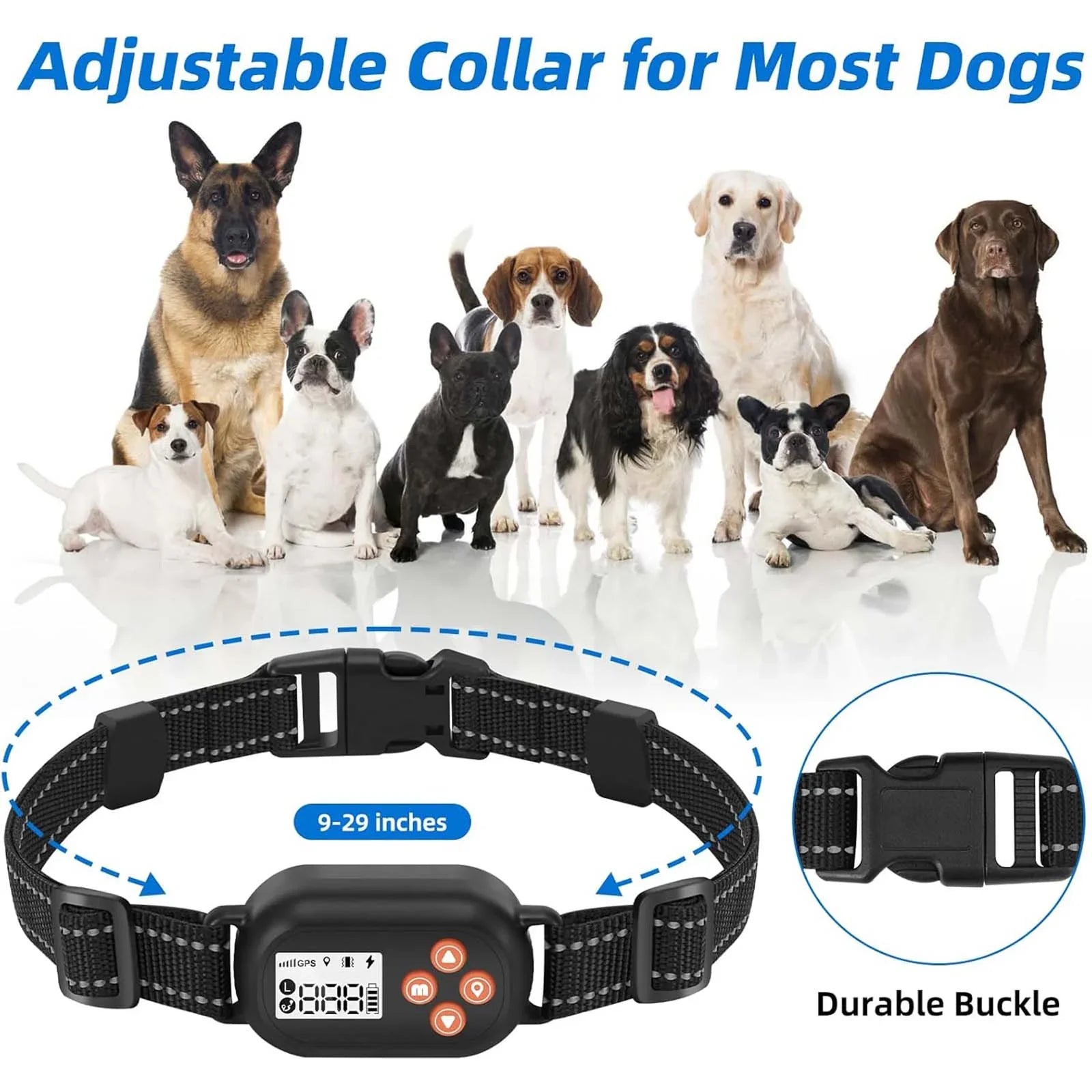 GPS Wireless Dog Fence System Electric Pet Collar with 3 Warning Modes Radius 25-999 Yards Waterproof & Rechargeable Receiver Containment for Outdoor Training