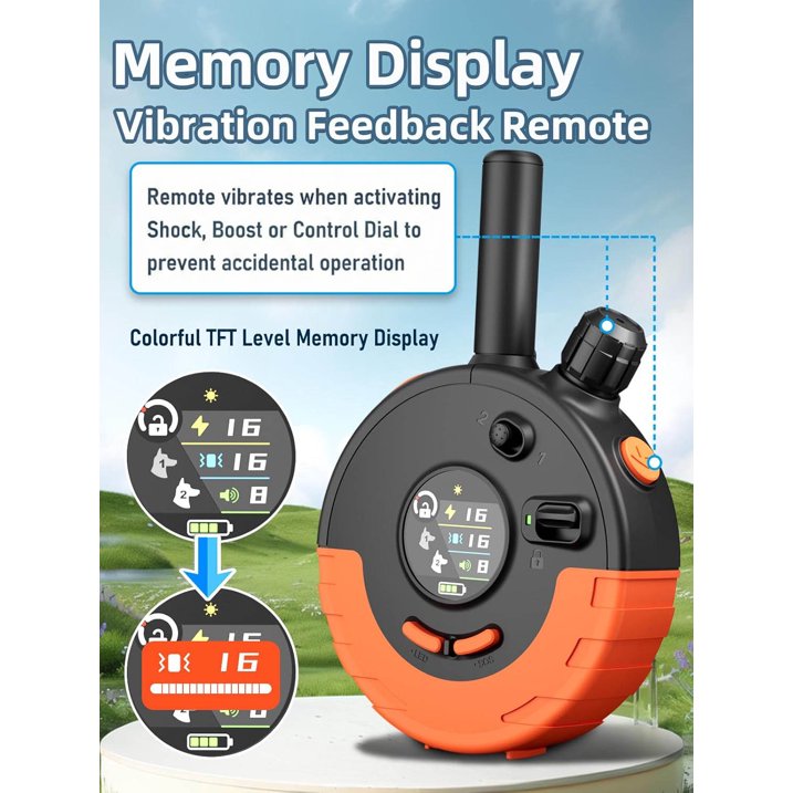 CICPAP 4000FT Dog Training Collar with Remote, Waterproof Shock Collar for Dogs with SOS & Solid Light, 3 Training Modes with Beep Vibration and Boosted Shock, Rechargeable E-Collar for All Breeds